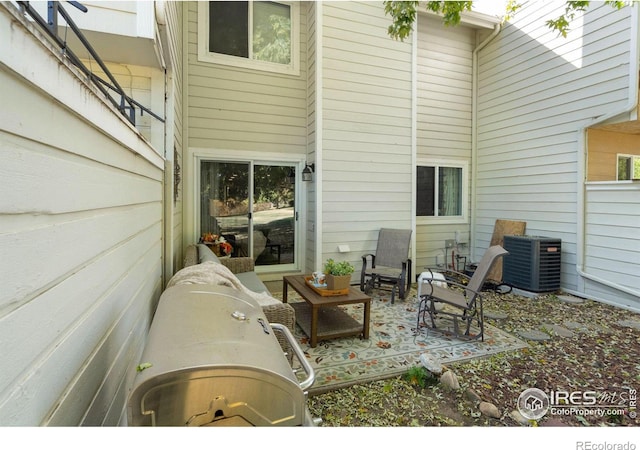 view of patio featuring central AC unit