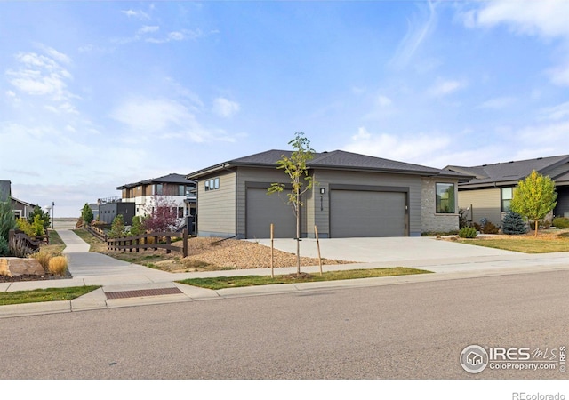 view of front of home with a garage