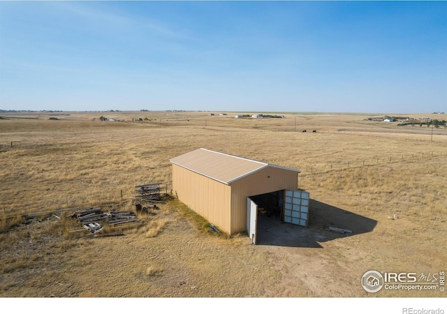 bird's eye view with a rural view