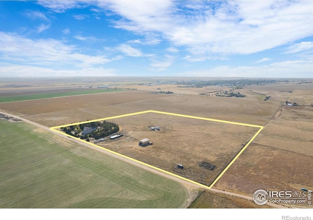 aerial view with a rural view