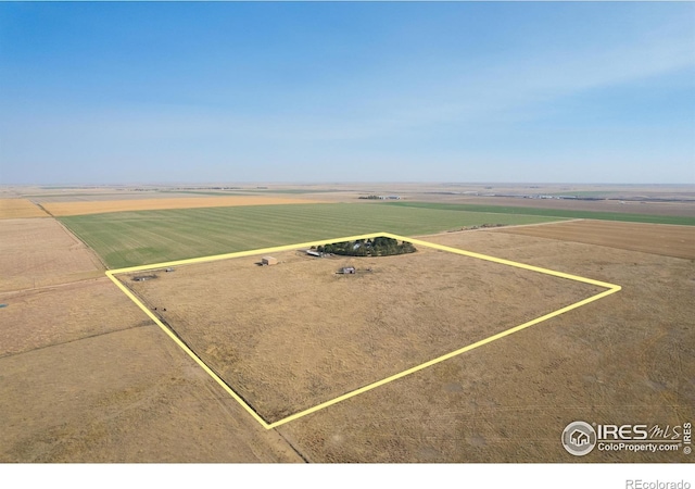 drone / aerial view featuring a rural view