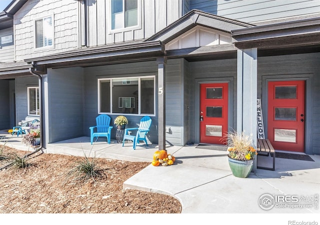 property entrance with a porch