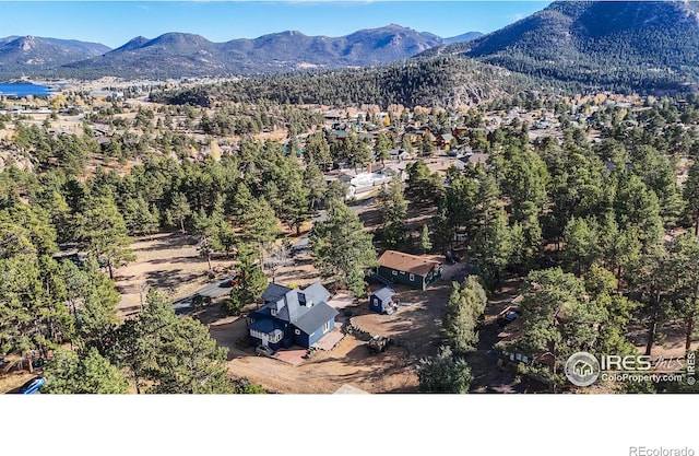 aerial view with a mountain view