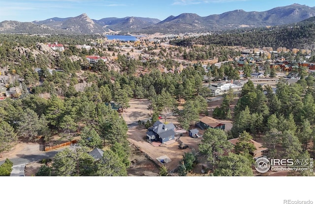 bird's eye view featuring a mountain view