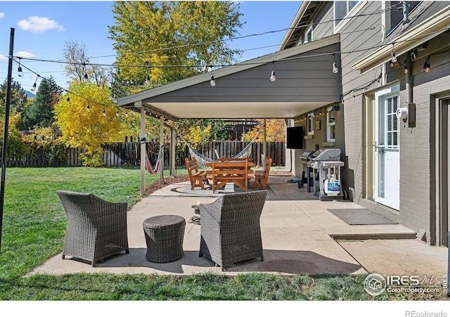 view of patio / terrace with area for grilling