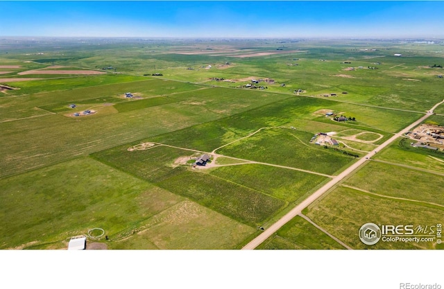 bird's eye view with a rural view