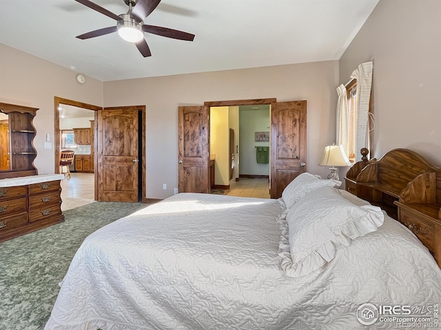 bedroom featuring ceiling fan