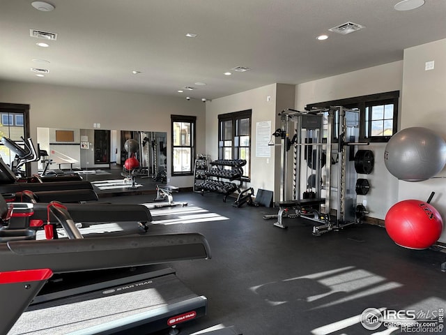 6634 Crystal Downs Dr Unit 104, Windsor, CO 80550 - gym featuring plenty of natural light, recessed lighting, and baseboards