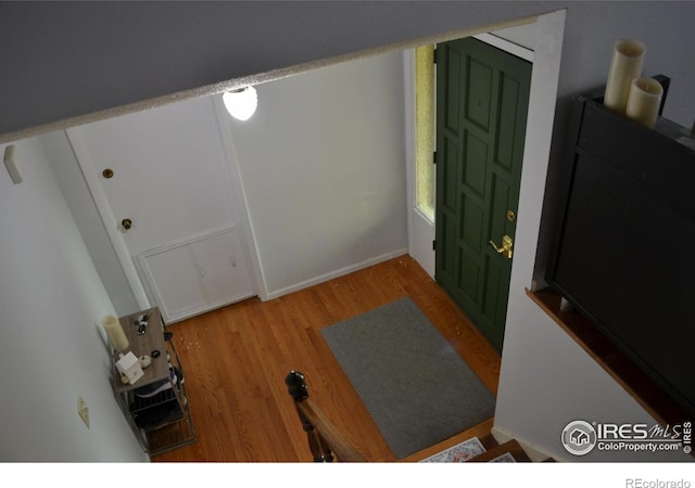 foyer entrance featuring hardwood / wood-style flooring