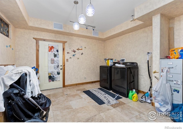 misc room featuring washer and dryer