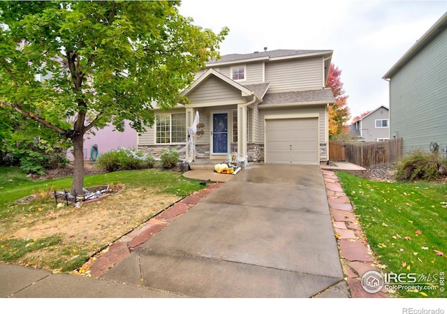 view of front of home with a front yard