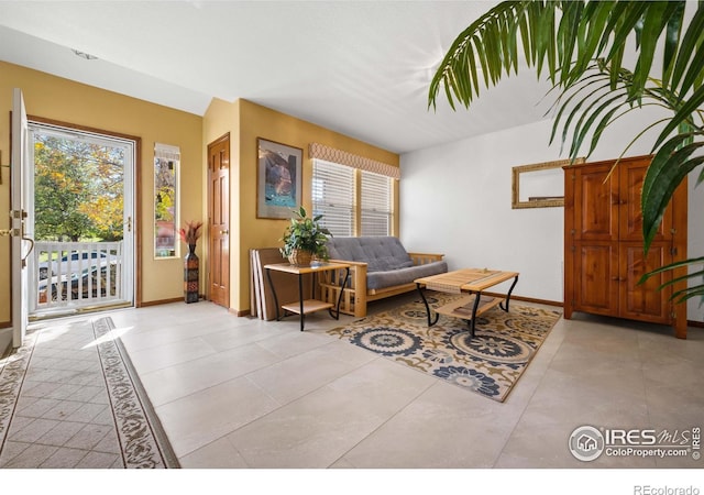 view of tiled living room