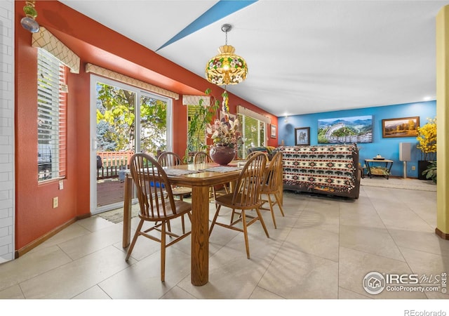 dining room featuring light tile patterned floors