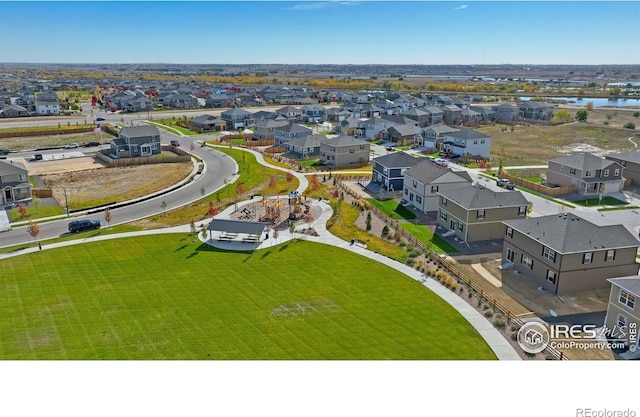 bird's eye view with a residential view