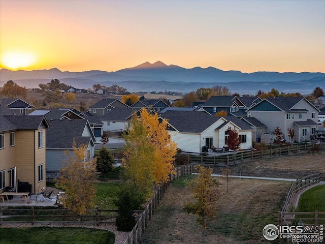 exterior space with a mountain view