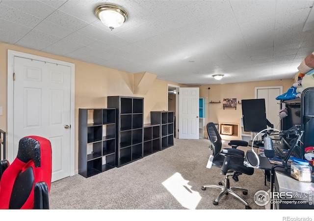 view of carpeted office