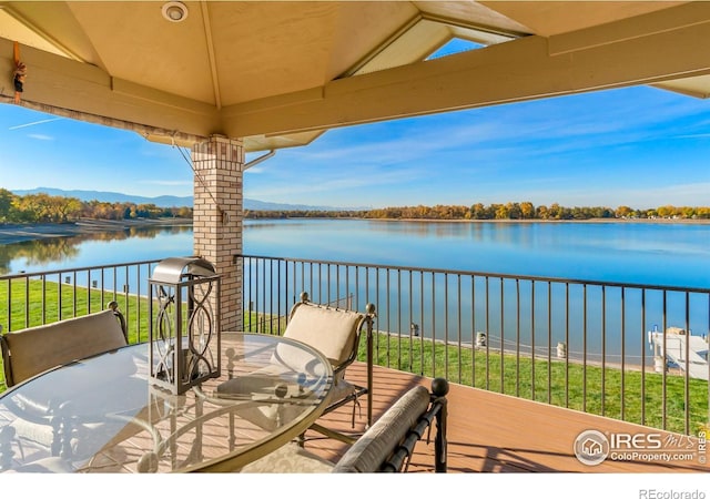 balcony with a water view