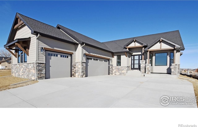 view of front of house with a garage