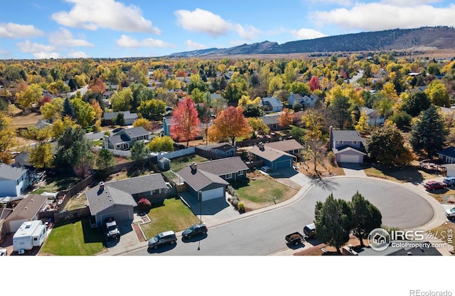 drone / aerial view with a mountain view