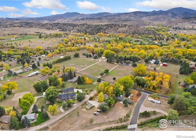 aerial view featuring a mountain view