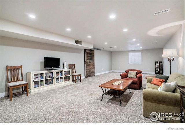 view of carpeted living room