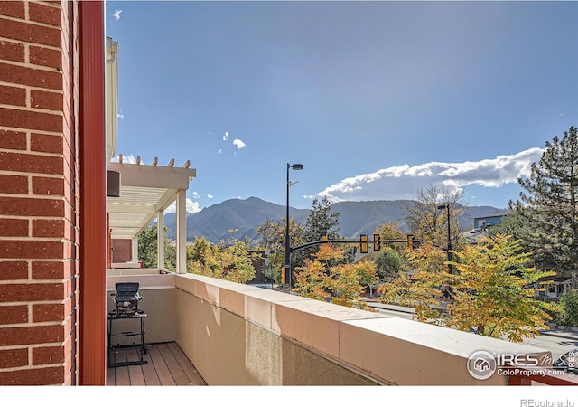 balcony with a mountain view