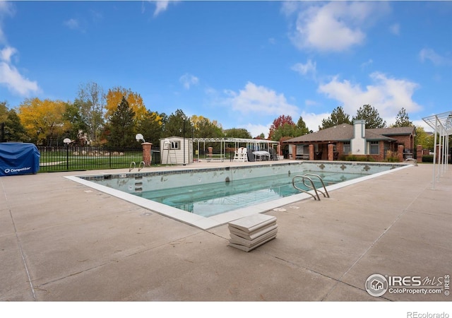 view of pool with a patio