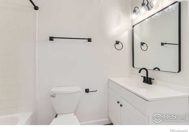 2707 Valmont Rd Unit 110B, Boulder, CO 80304 - full bathroom with toilet, tiled shower / bath combo, and vanity