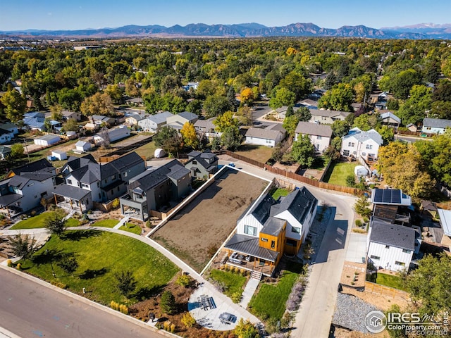 aerial view featuring a mountain view