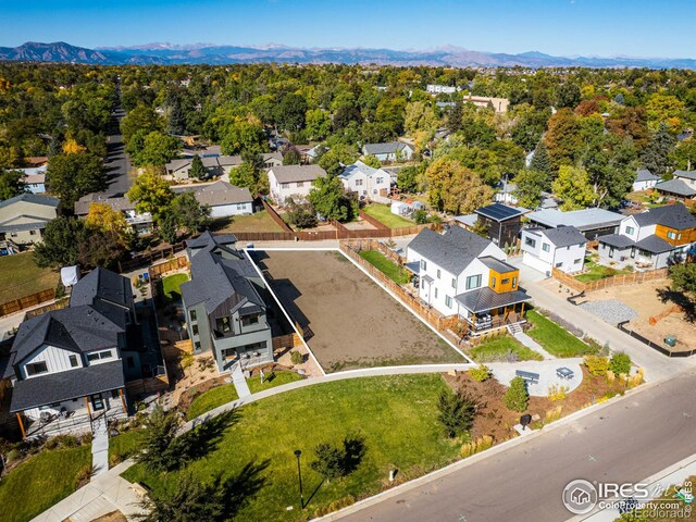 drone / aerial view with a mountain view