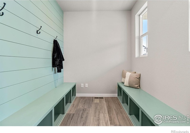 mudroom featuring light wood-type flooring