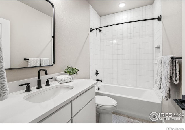 full bathroom featuring vanity, toilet, and shower / bath combo with shower curtain