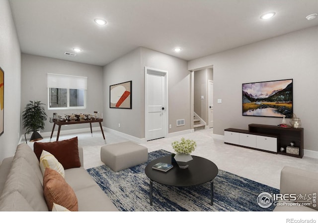 view of carpeted living room