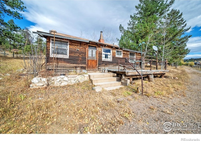 329 Snow Top Dr, Drake, CO 80515 - view of front of house with a wooden deck