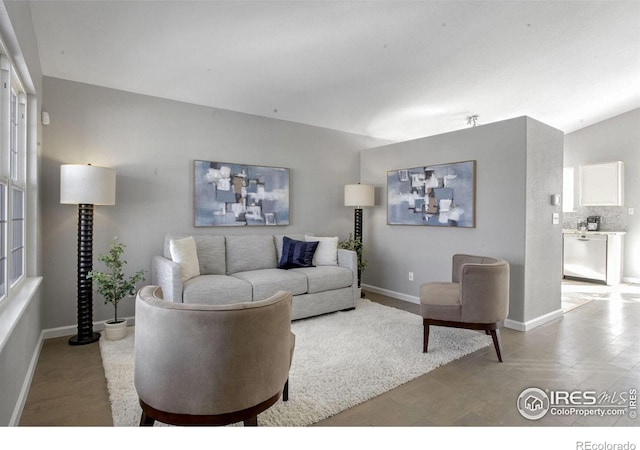 living room featuring hardwood / wood-style flooring