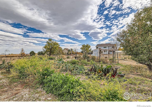 view of yard with a rural view