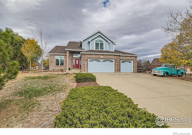 18715 Wagon Trl, Mead, CO 80542 - traditional home featuring concrete driveway, brick siding, roof with shingles, and an attached garage