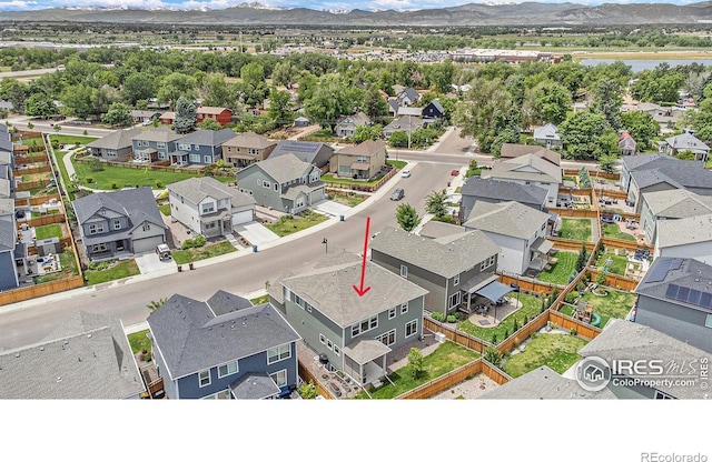 aerial view featuring a mountain view