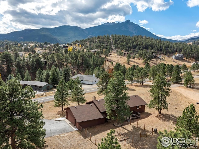 aerial view featuring a mountain view