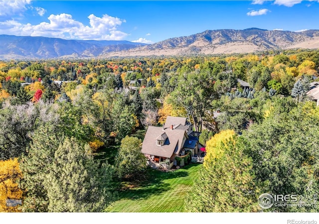 drone / aerial view with a mountain view