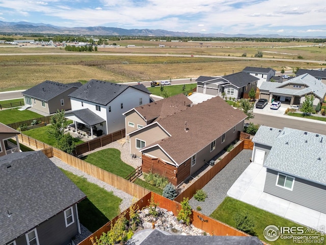 aerial view with a mountain view