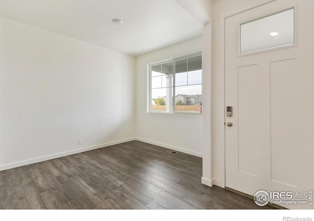 foyer featuring dark hardwood / wood-style flooring