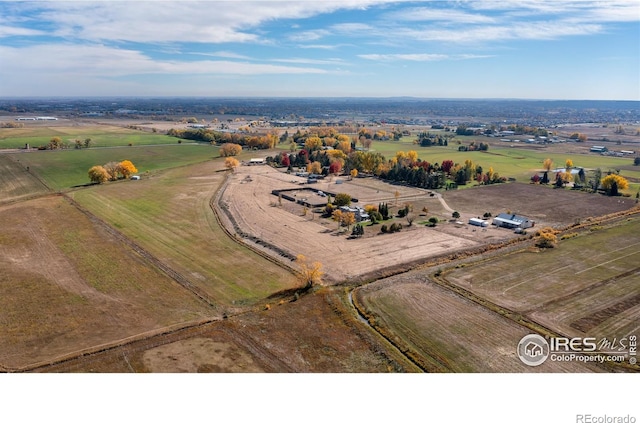 drone / aerial view with a rural view