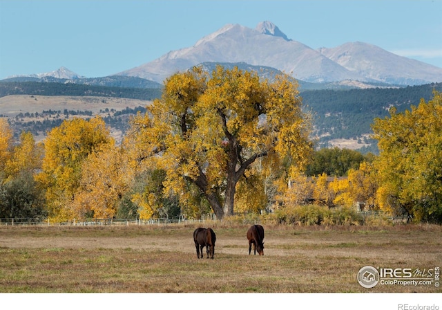 property view of mountains featuring a rural view