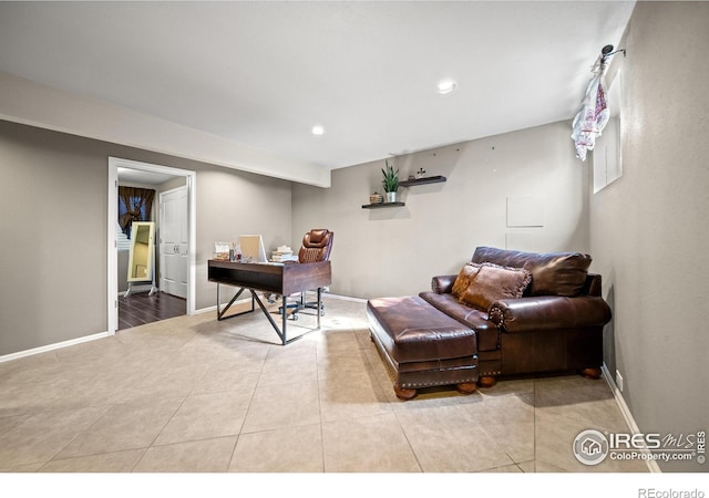 interior space with light tile patterned flooring