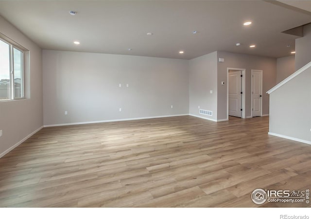 empty room featuring light hardwood / wood-style flooring