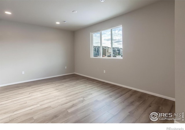 empty room featuring light hardwood / wood-style flooring