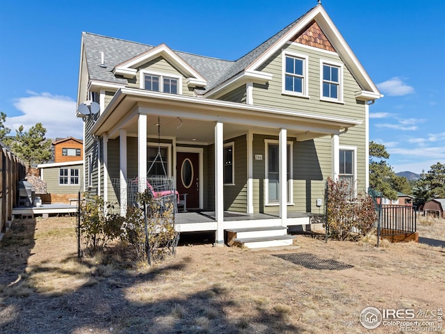 view of front facade featuring a porch