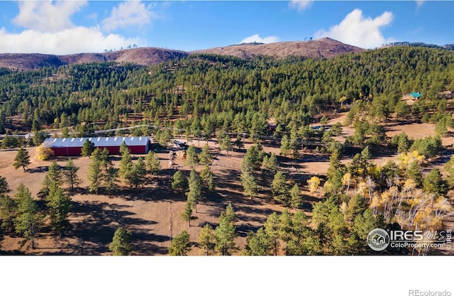 bird's eye view with a mountain view