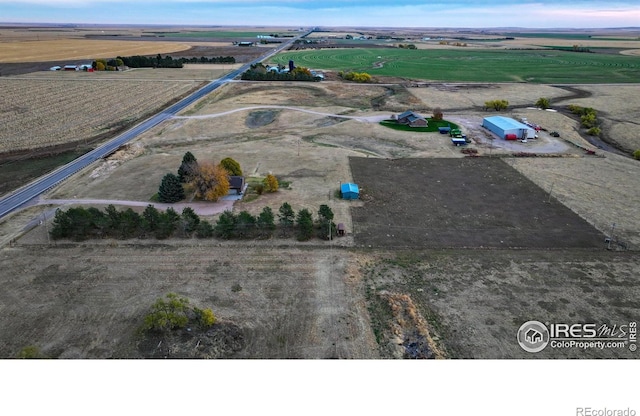 bird's eye view featuring a rural view